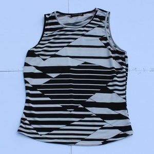 Vanilla White and Black Dressy Tank Top